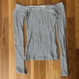 Ribbed Off the Shoulder Shirt